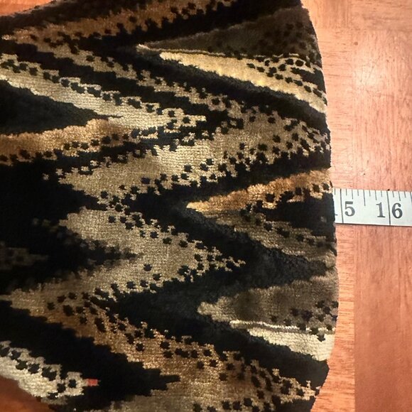 Carpetbags of American Velvet Chevron Print Handbag Mini Rope Handle Vintage - Picture 8 of 8